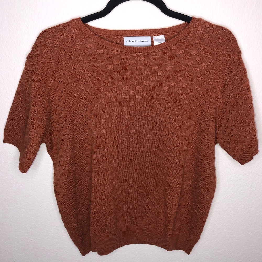 Pre-owned Alfred Dunner petite orange knitted blouse